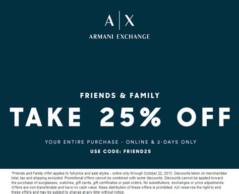 armani exchange canada discount code